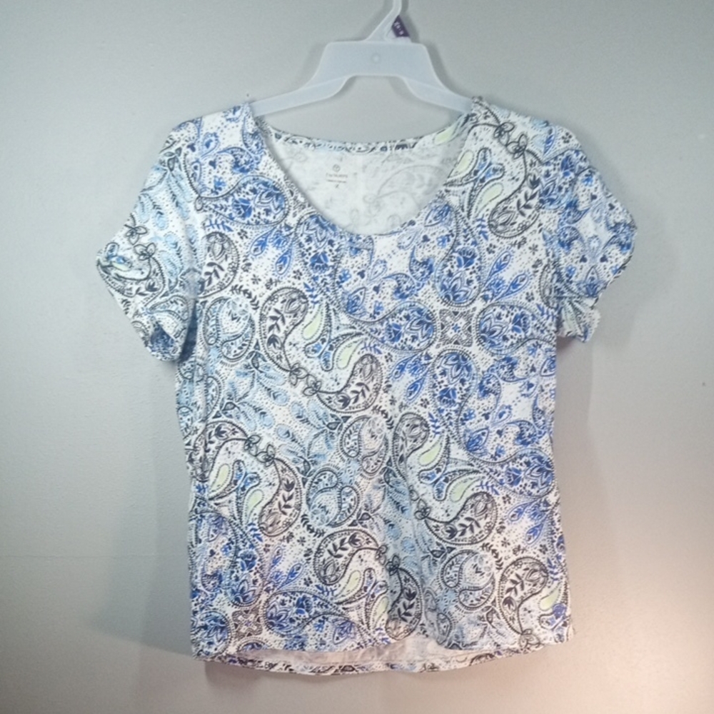 Talbots Women's Paisley Short Sleeve Top Size X